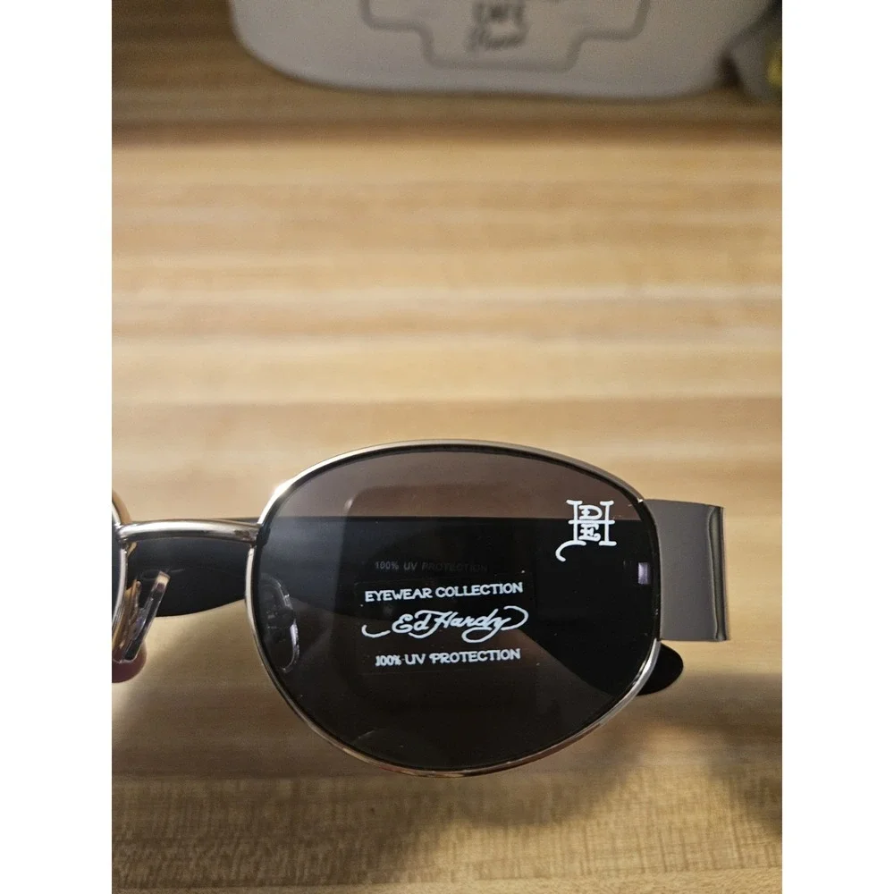 Ed Hardy Sunglasses UV 100% Protective Black w/ Dragon & Tiger